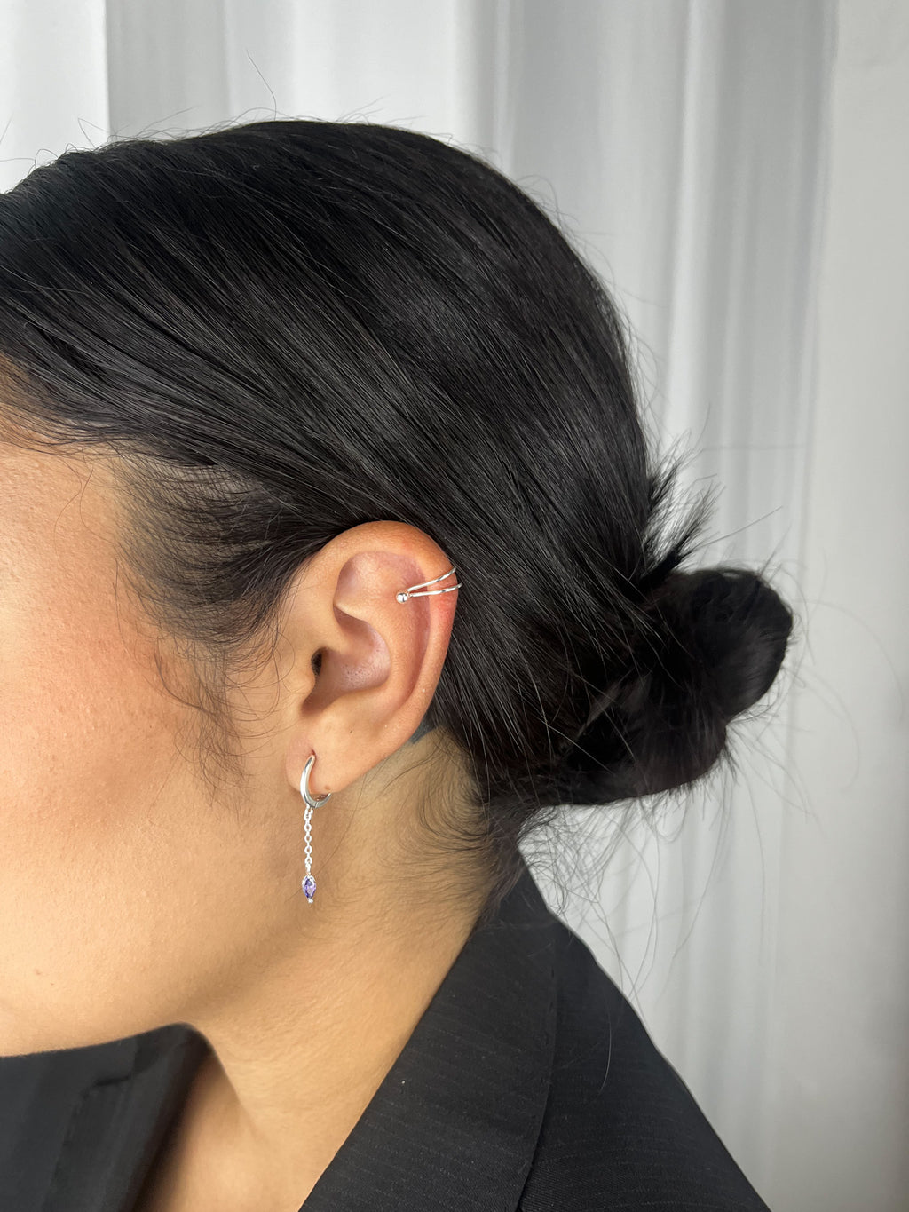 PIERCING DE PRESSÃO DUPLO BOLINHA