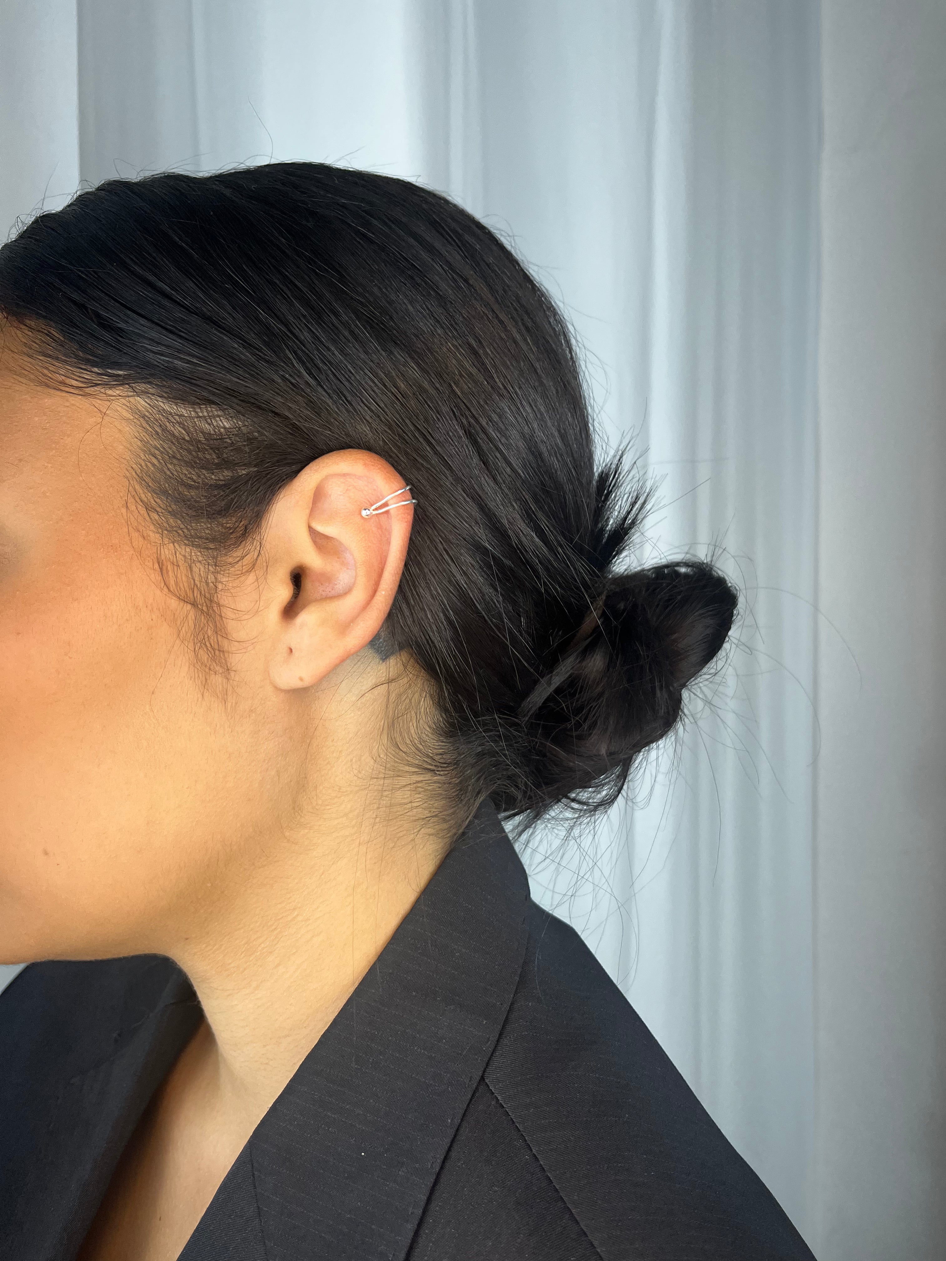 PIERCING DE PRESSÃO DUPLO BOLINHA